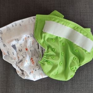 SOLD Two Velcro LPO La Petite Ourse Pocket diapers